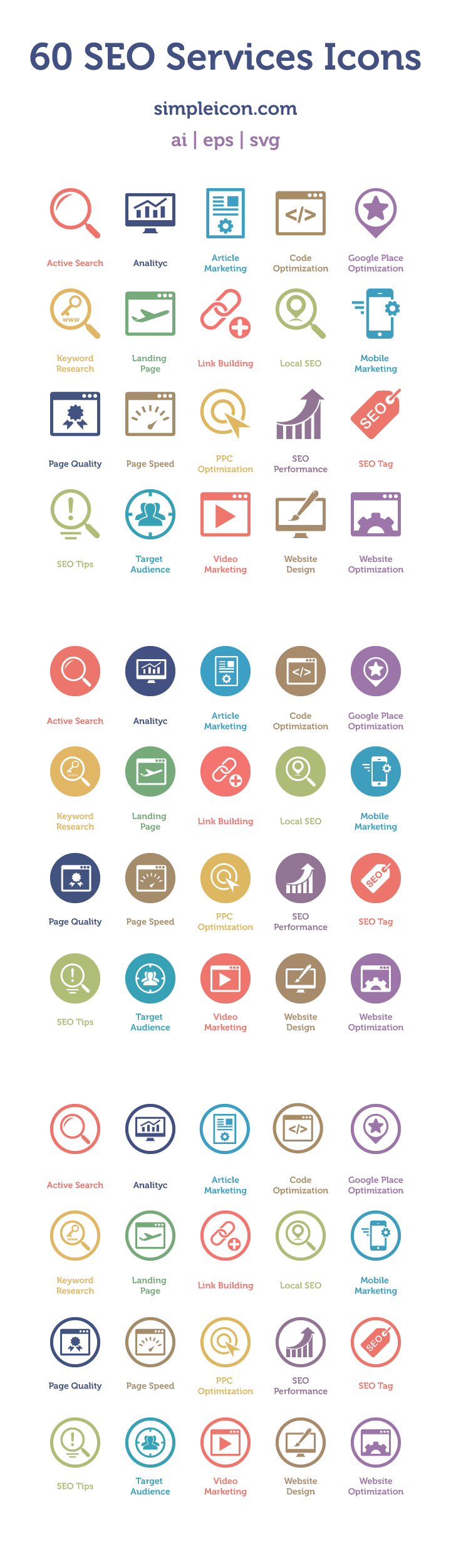 Flat Icons - SEO Icons & Web Icons